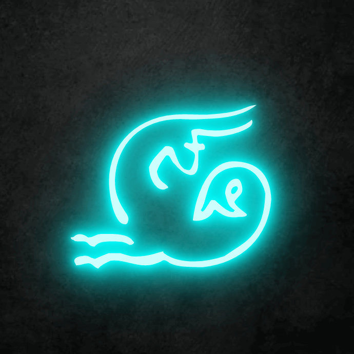 Capricorn Custom Neon Sign in Ice Blue LED, Custom Made To Order. Free Shipping within Australia.