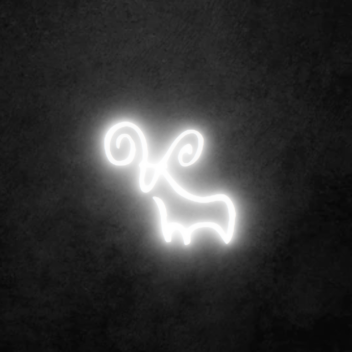 Aries Custom Neon Sign in White LED, Custom Made To Order. Free Shipping within Australia.